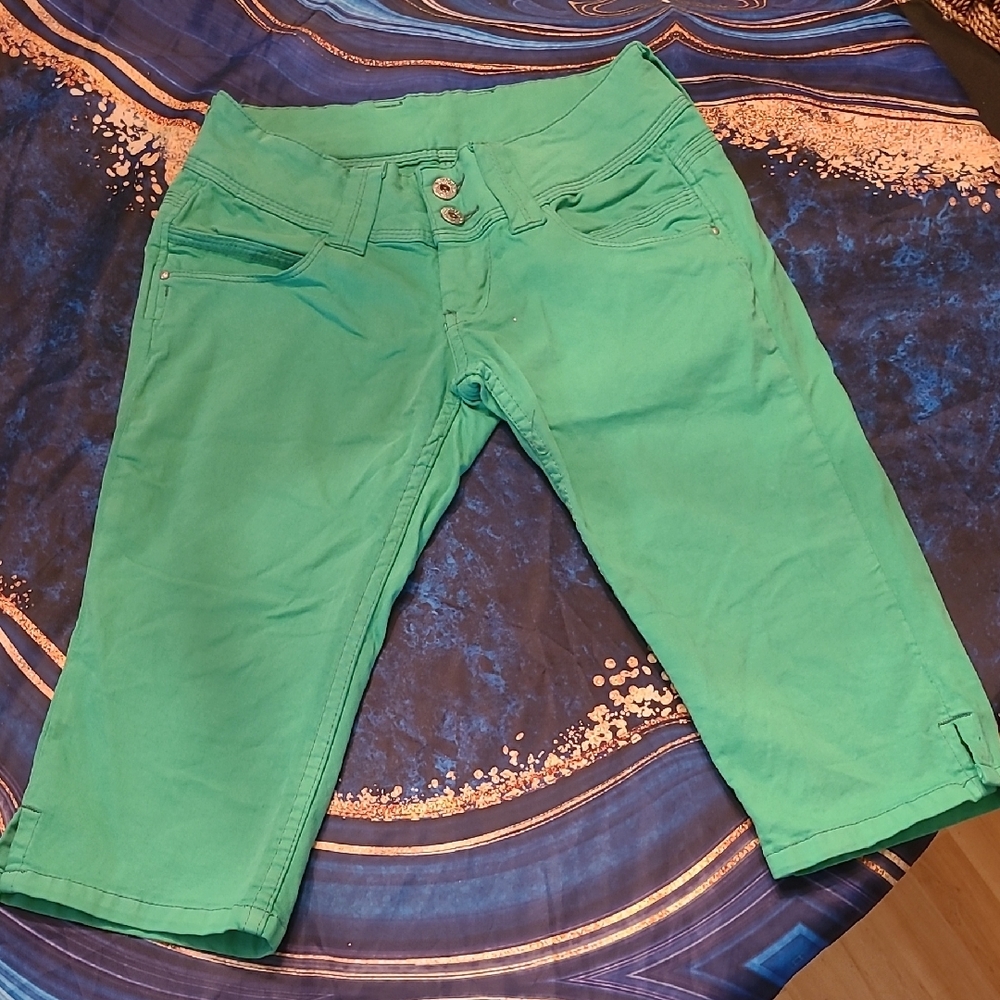 Pepe Jeans Apple Green Venus Crop Capri Trousers Size 27